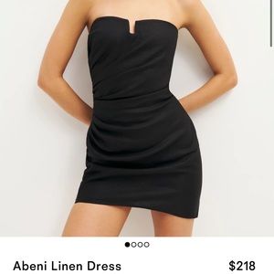 NWT reformation Abeni Linen Black dress